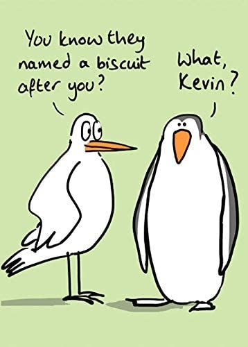 Penguin Biscuit Kevin Greetings Card