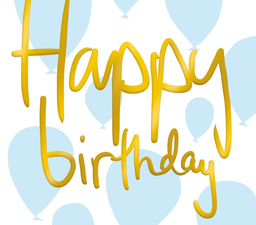 Blue Balloons Happy Birthday Card