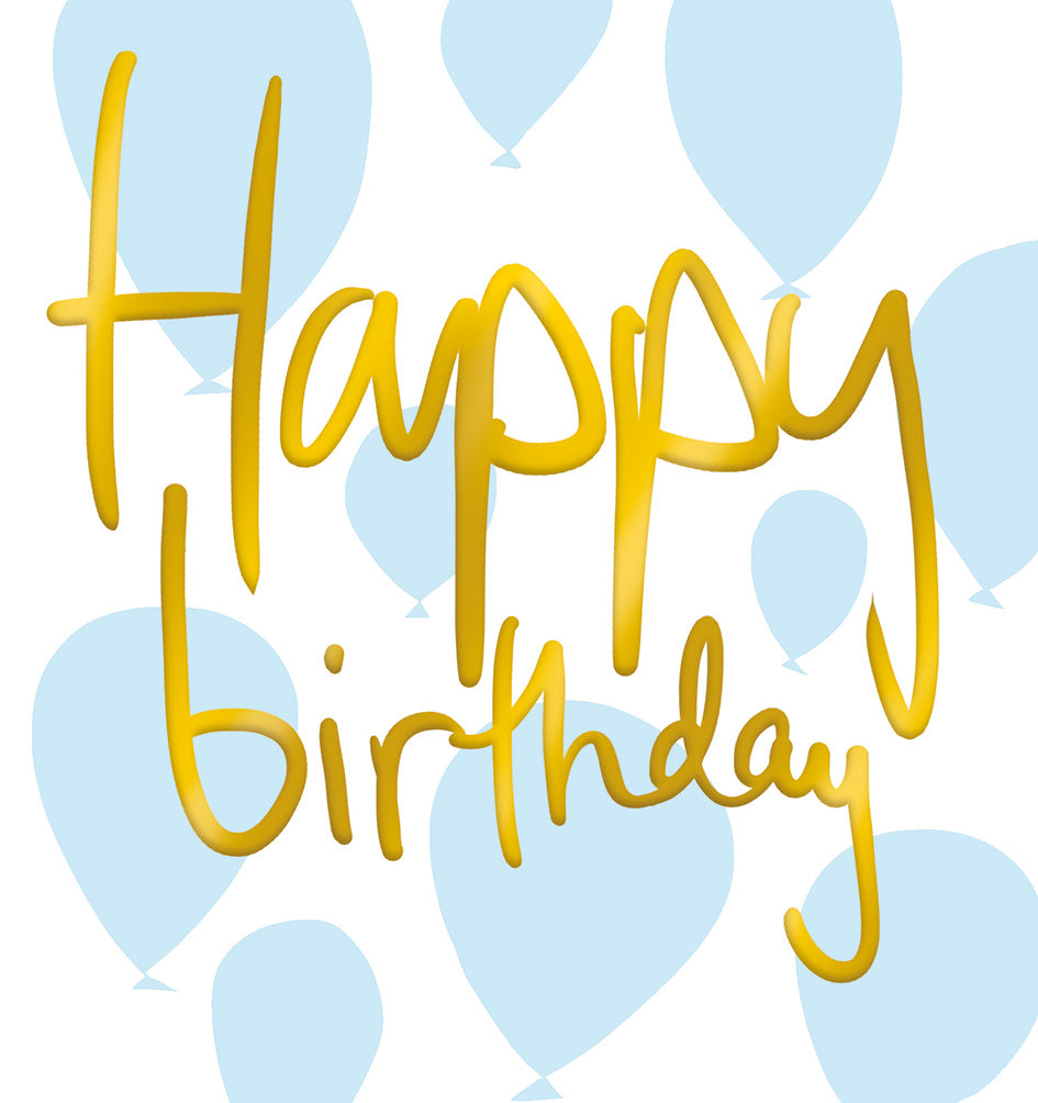 Blue Balloons Happy Birthday Card