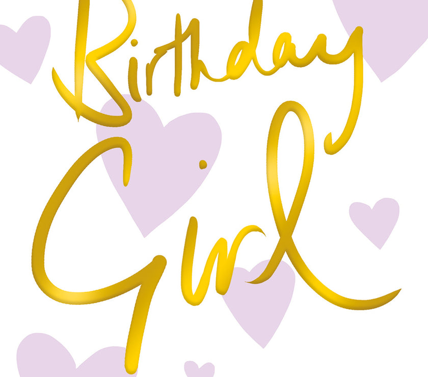 Purple Hearts Happy Birthday Card