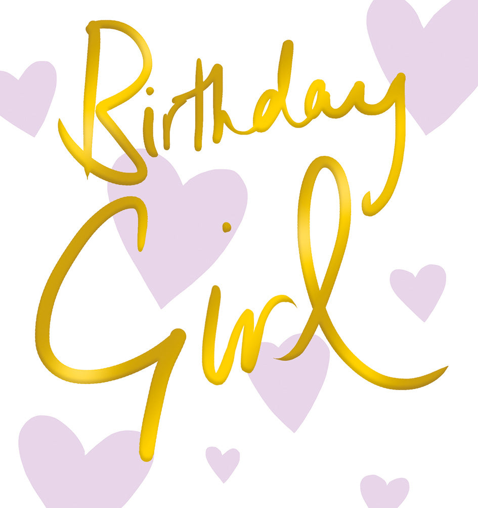 Purple Hearts Happy Birthday Card