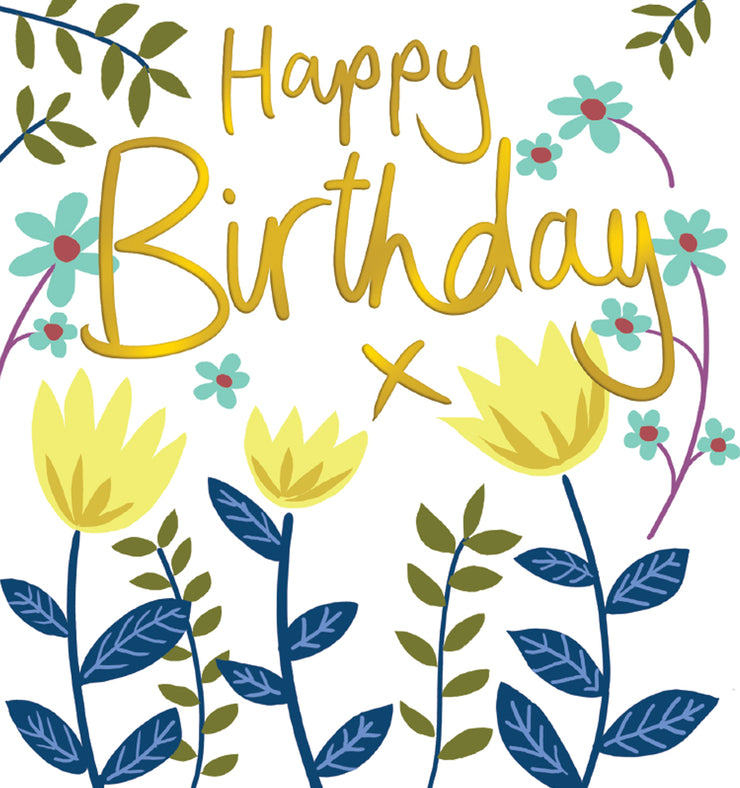 Flowers Happy Birthday Card