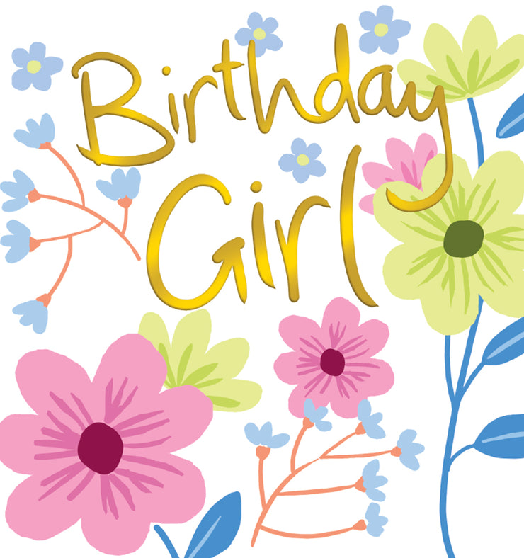 Flowers Birthday Girl Card