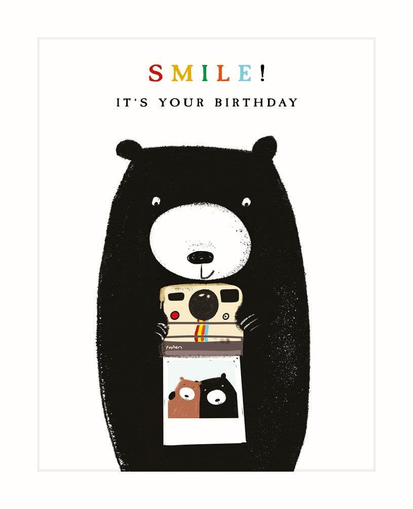 Bear with Camera Birthday Card - House of Cards