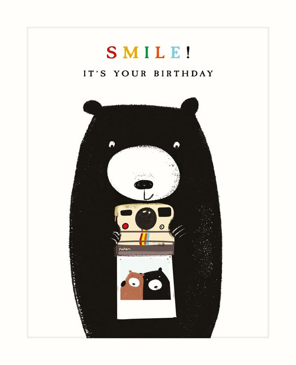 Bear with Camera Birthday Card