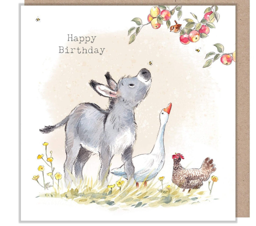 Donkey and Goose Birthday Card
