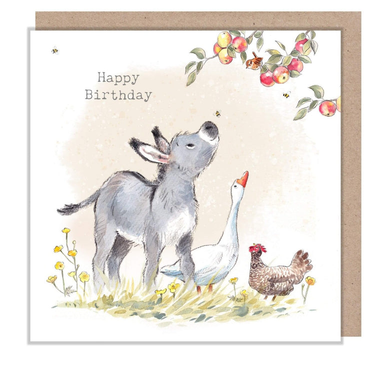 Donkey and Goose Birthday Card