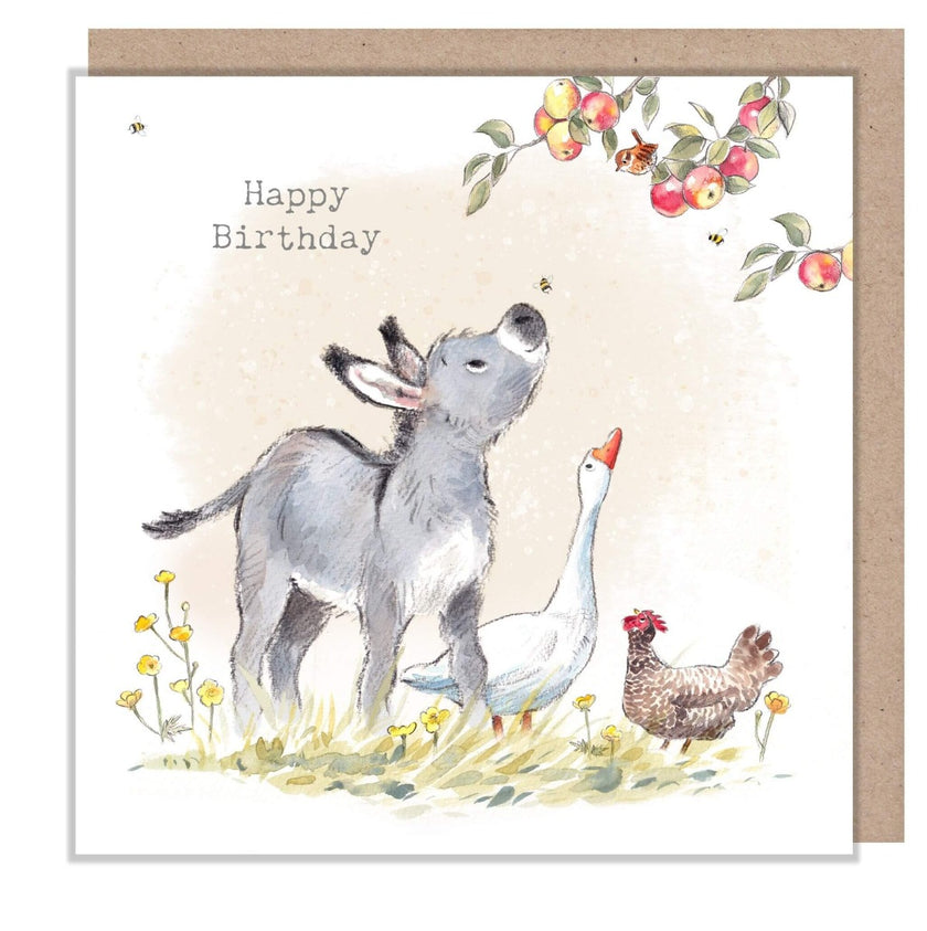 Donkey and Goose Birthday Card