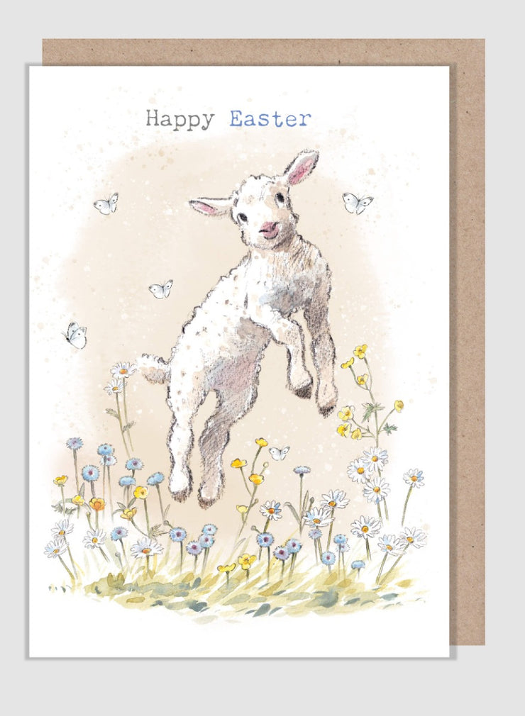Leaping Lamb Easter Card