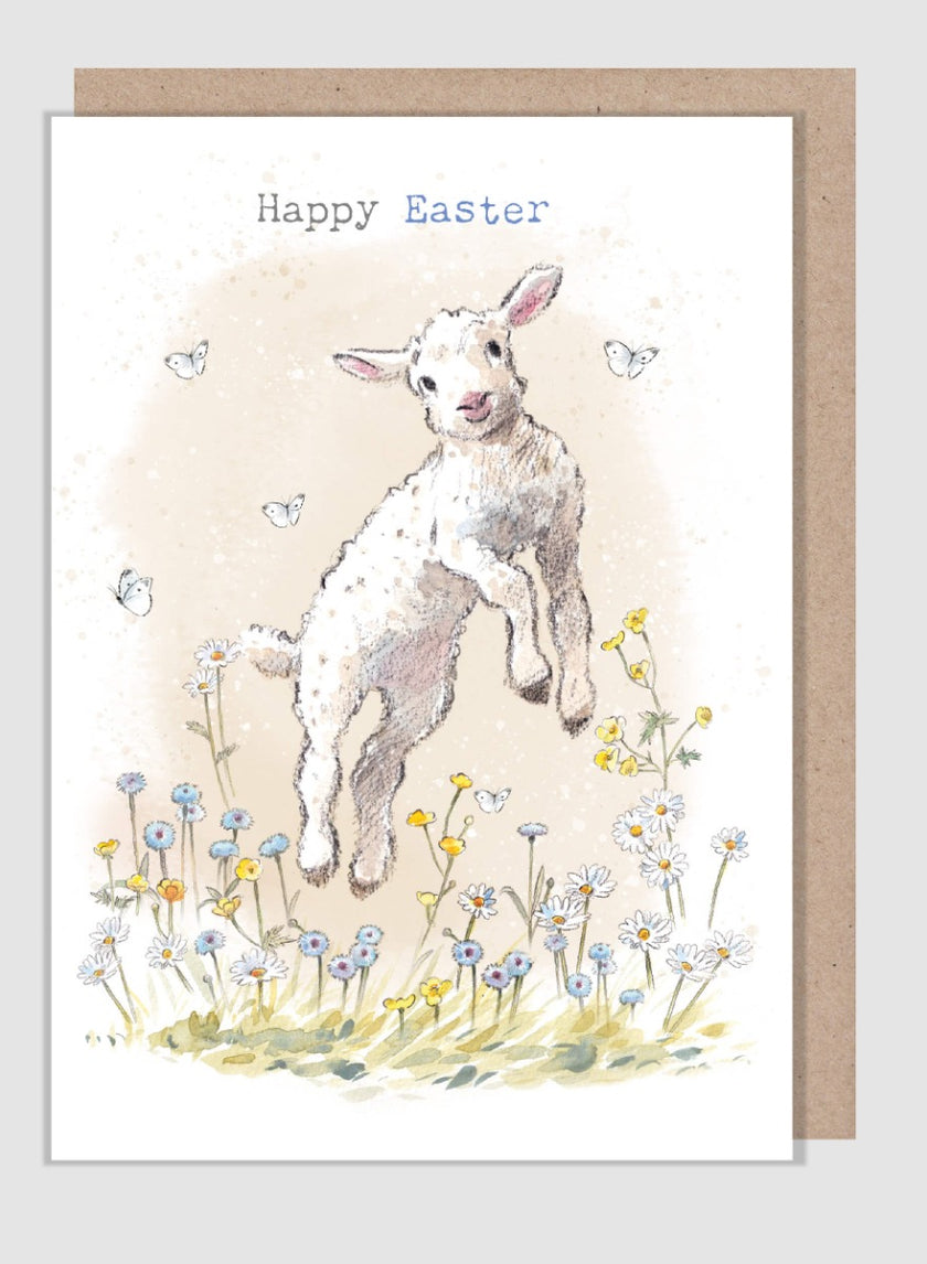 Leaping Lamb Easter Card