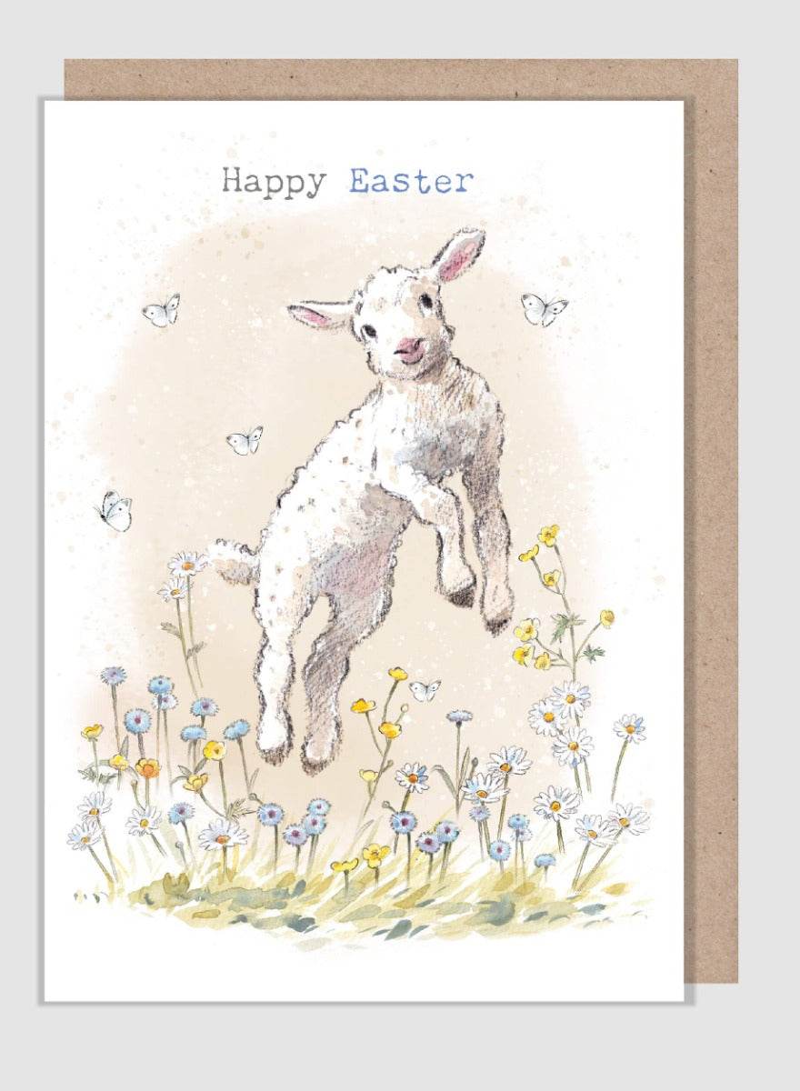 Leaping Lamb Easter Card - House of Cards