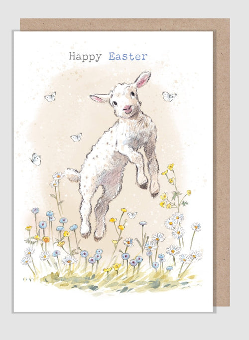 Leaping Lamb Easter Card