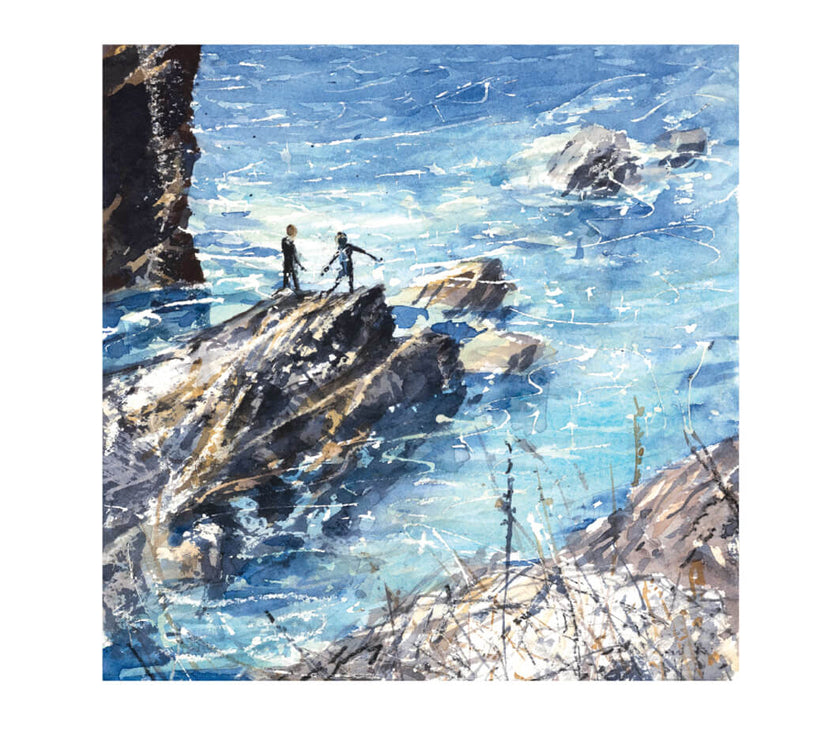 Playing on Rocks Birthday Card