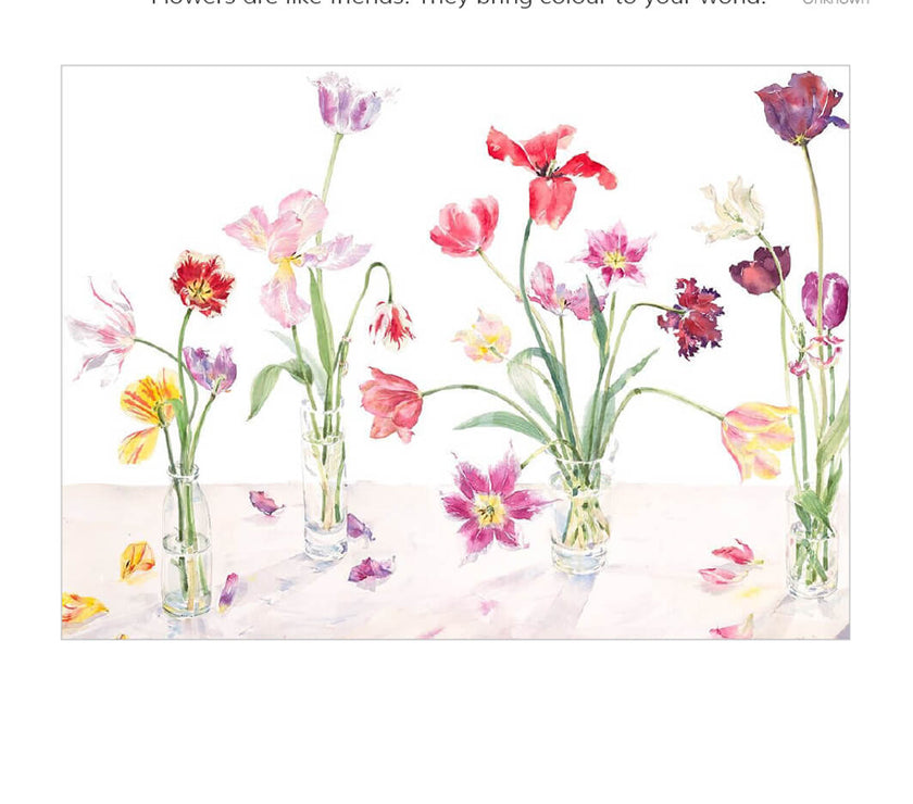 Flowers are Like Friends Birthday Card