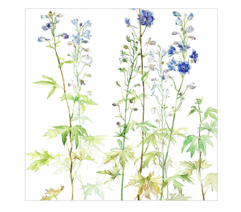 Blue Flowers Birthday Card