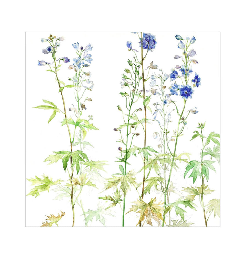 Blue Flowers Birthday Card