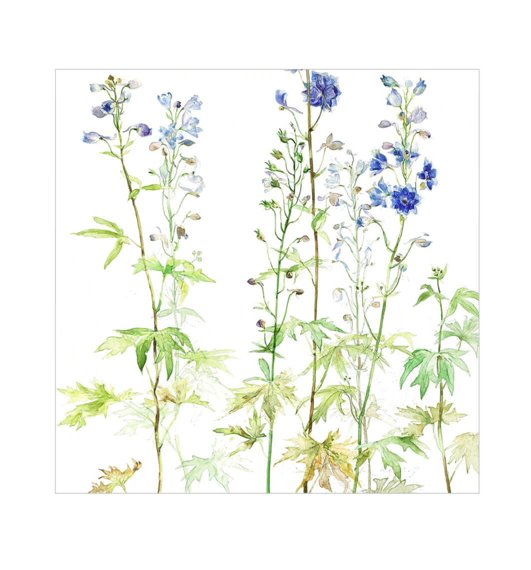 Blue Flowers Birthday Card