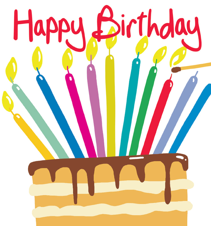 Candles on Cake Happy Birthday Card