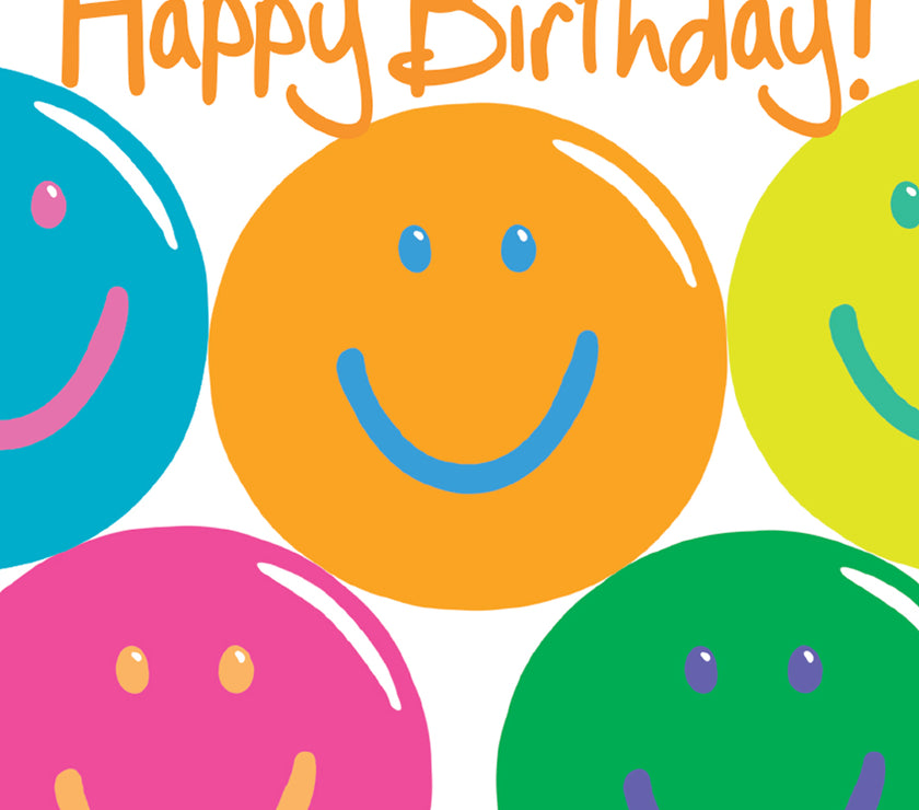 Smiley Faces Happy Birthday Card