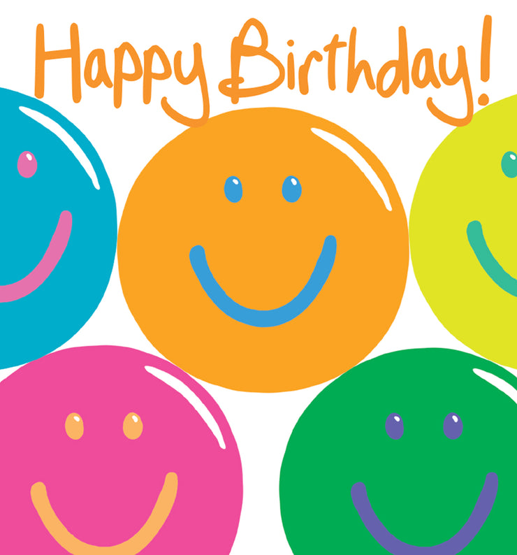 Smiley Faces Happy Birthday Card