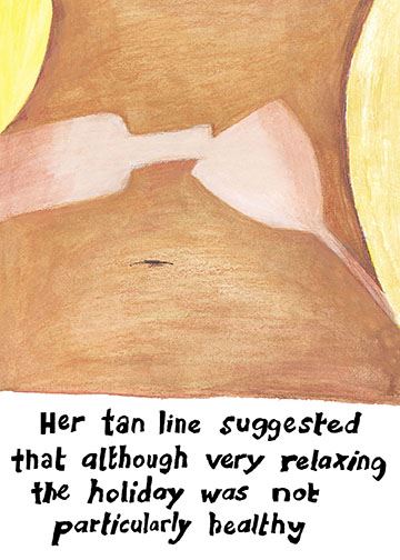 Tan line Birthday Card