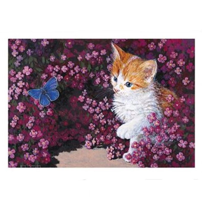 Kitten With Butterfly Birthday Card