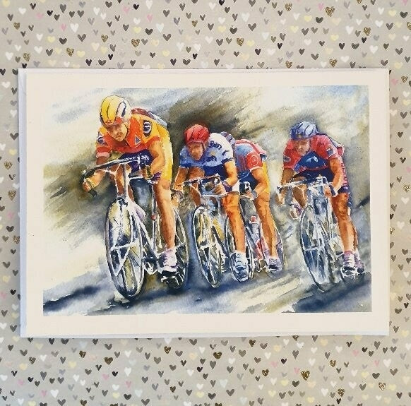 Four Cyclists Birthday Card
