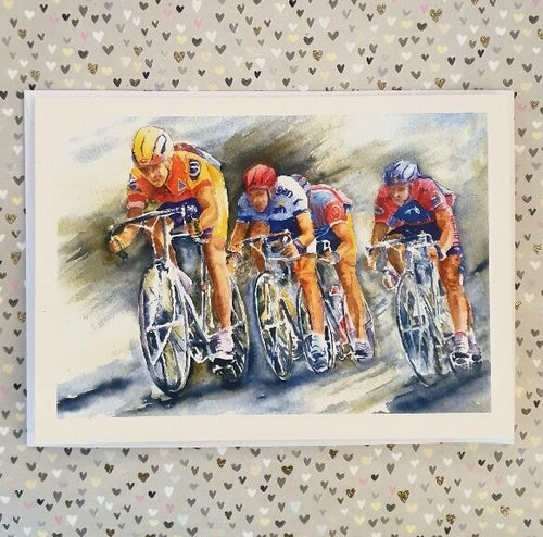 Four Cyclists Birthday Card