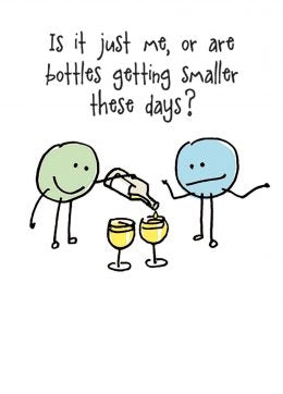Bottles Getting Smaller Blank Greeting Card