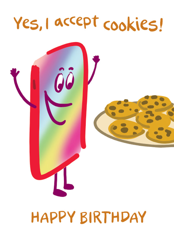 Message Me Cookies Birthday Card