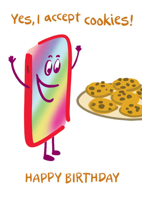 Message Me Cookies Birthday Card