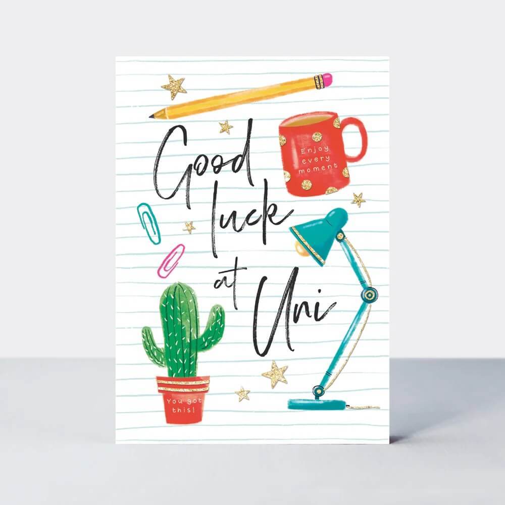 Good Luck at Uni Greeting Card - House of Cards