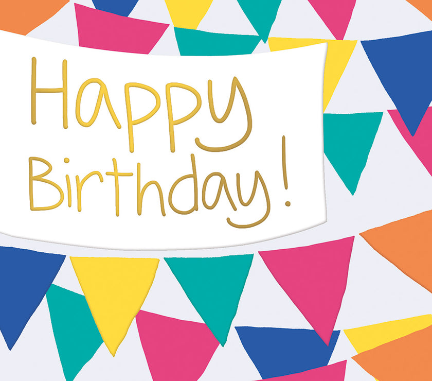 Colourful Bunting Happy Birthday Card