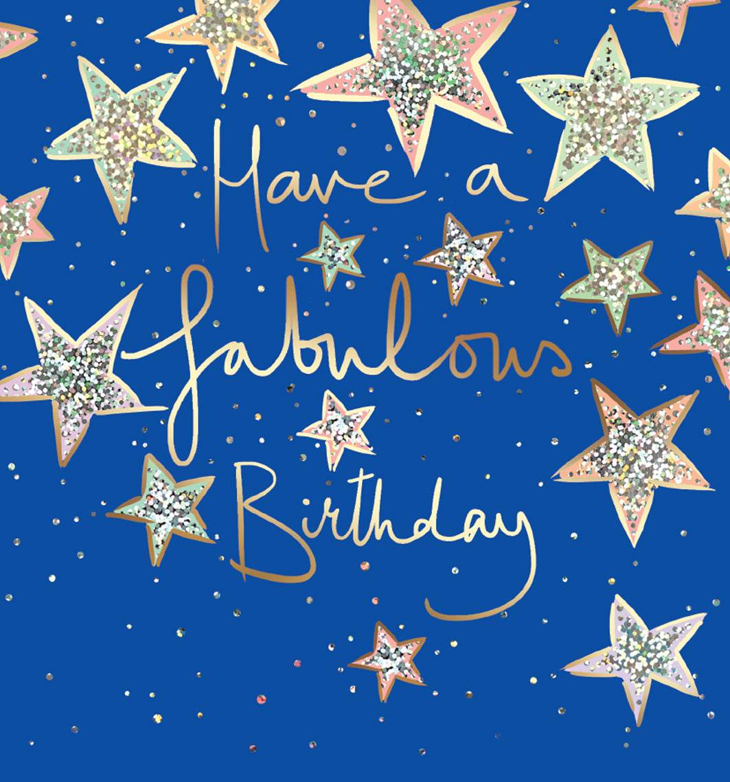Sparkly Stars Happy Birthday Card - House of Cards
