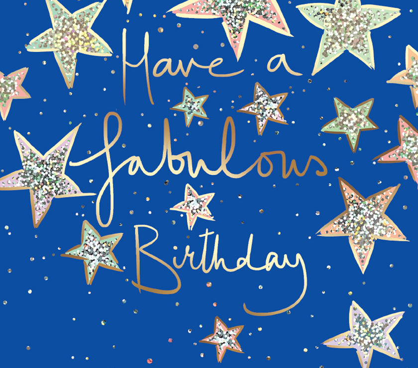 Sparkly Stars Happy Birthday Card