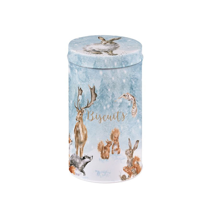 Woodland Christmas Biscuit Tin Tube