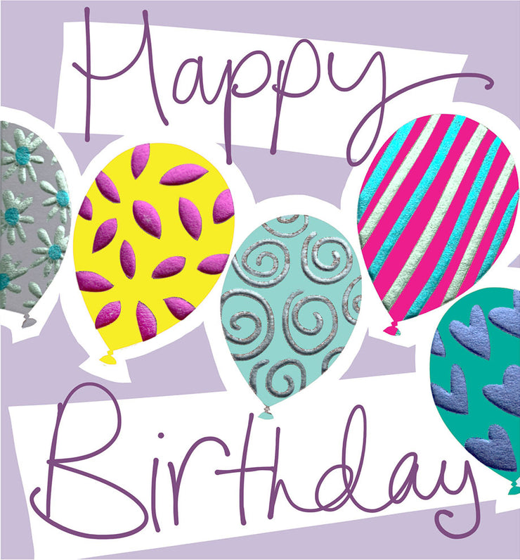 Topsy Turvy Balloons Happy Birthday Card