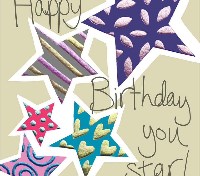 Topsy Turvy You Star Happy Birthday Card
