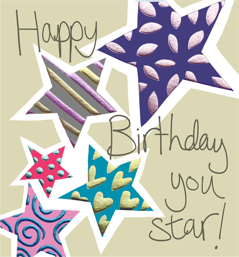 Topsy Turvy You Star Happy Birthday Card