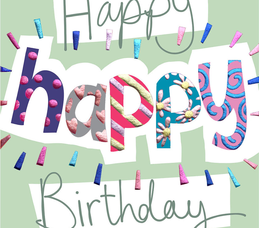 Topsy Turvy Funky Happy Birthday Card