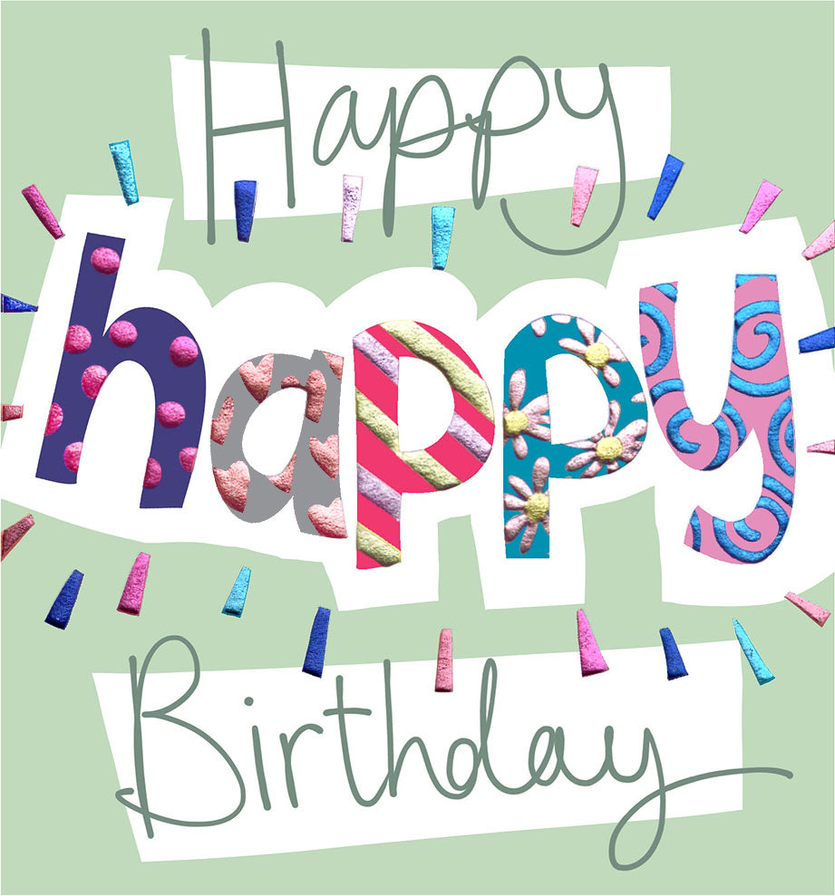 Topsy Turvy Funky Happy Birthday Card