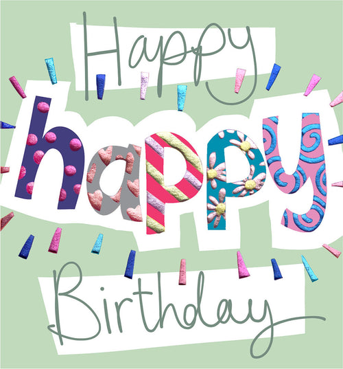 Topsy Turvy Funky Happy Birthday Card