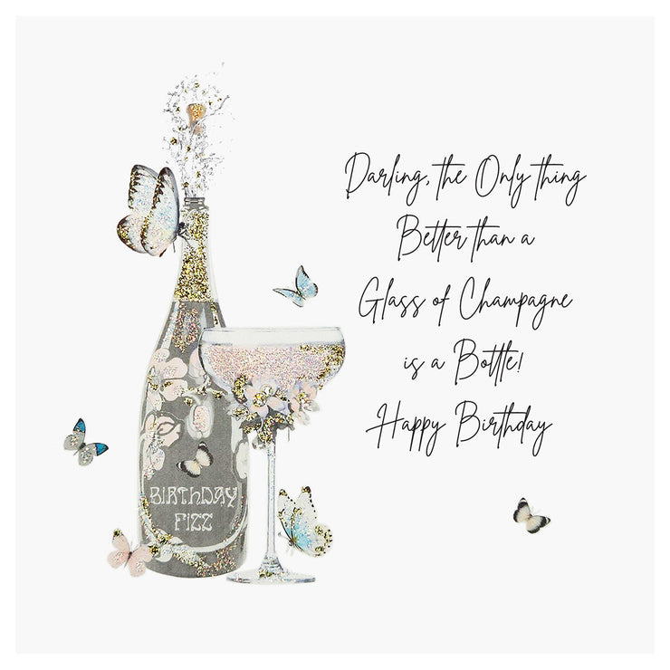 Gorgeous Bottle of Champagne Birthday Card