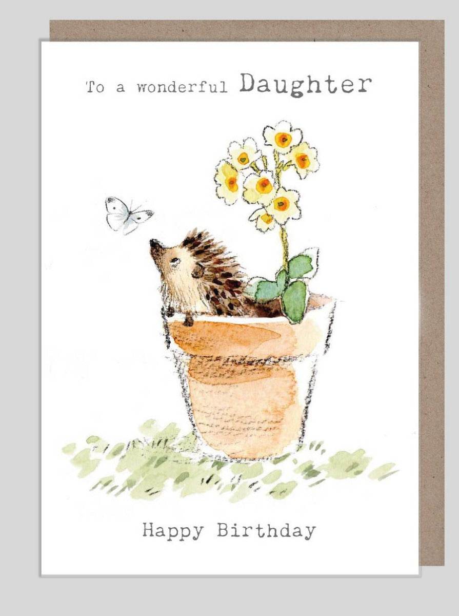Daughter Hedgehog Birthday Card - House of Cards