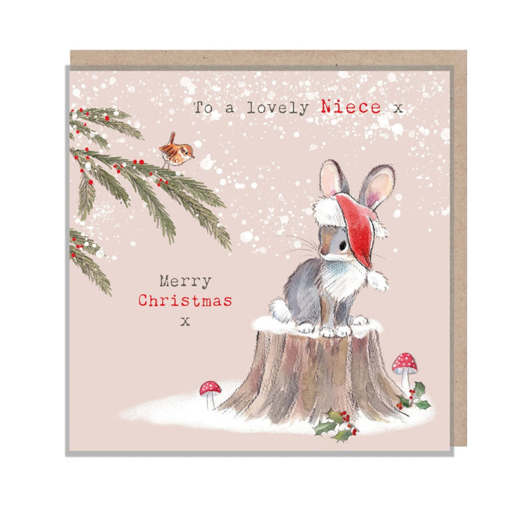 Rabbit Lovely Niece Christmas Card