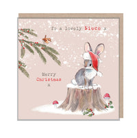 Rabbit Lovely Niece Christmas Card