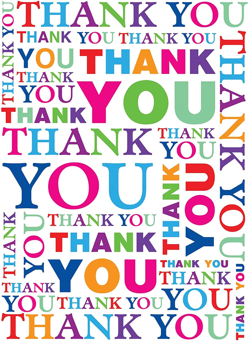 Large Multicoloured Thank You Card
