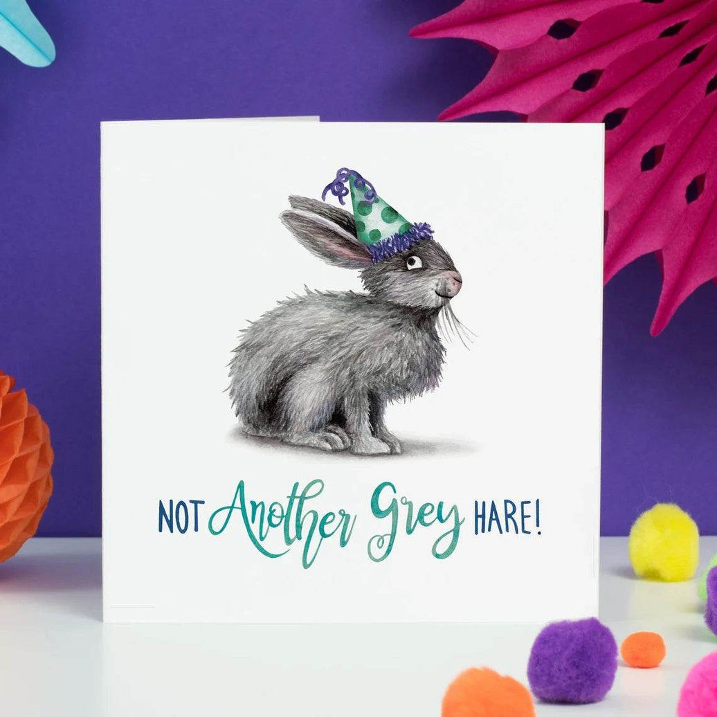 Grey Hare Birthday Card - House of Cards