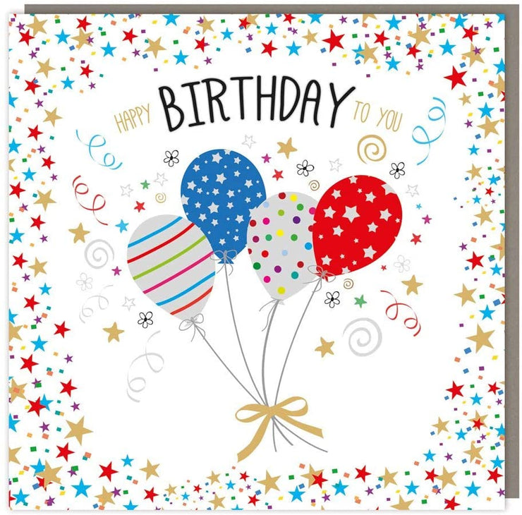 Sparkle Balloons Birthday Card