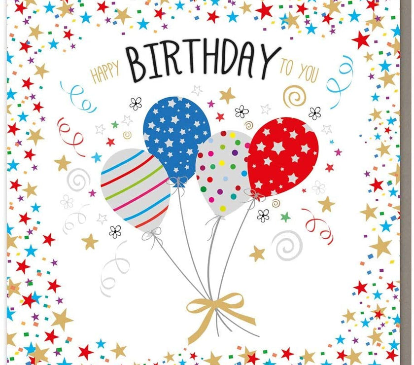 Sparkle Balloons Birthday Card